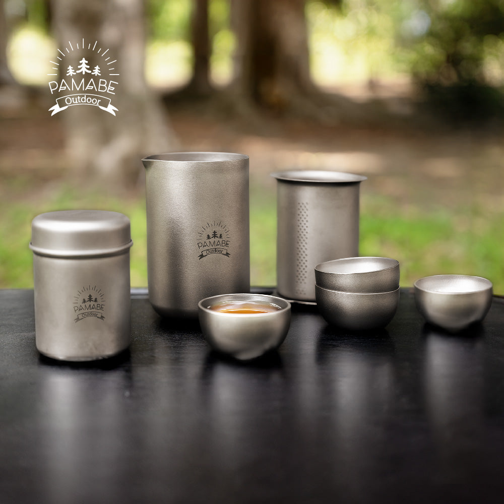 PAMABE Outdoor Titanium Tea Set